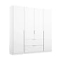 Rauch Maverick 4 Door 2 Drawers White High Gloss Hinged Wardrobe 181cm