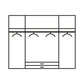 Rauch Maverick 4 Door 2 Drawers Silk Grey Hinged Wardrobe 181cm - Interior View
