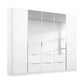Rauch Maverick 4 Door 2 Drawers White High Gloss Hinged Wardrobe 181cm With Mirror