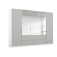 Rauch Maverick 4 Door 2 Drawers Silk Grey Hinged Wardrobe 181cm With Mirror
