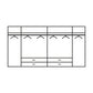 Rauch Maverick 6 Door White Hinged Wardrobe - W271cm - Interior View