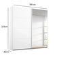 Memphis White Sliding Door Wardrobe with Mirror W181cm - Dimensions