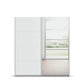 Memphis White Sliding Door Wardrobe with Mirror W181cm - Front View
