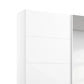 Memphis White Sliding Door Wardrobe with Mirror W181cm - Side Angle View