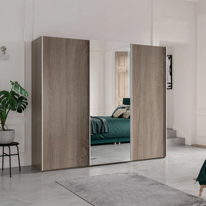 Wiemann Oxford 3 Door Mirror Sliding Wardrobe in Oak