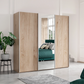 Wiemann Oxford 3 Door Mirror Sliding Wardrobe in Oak