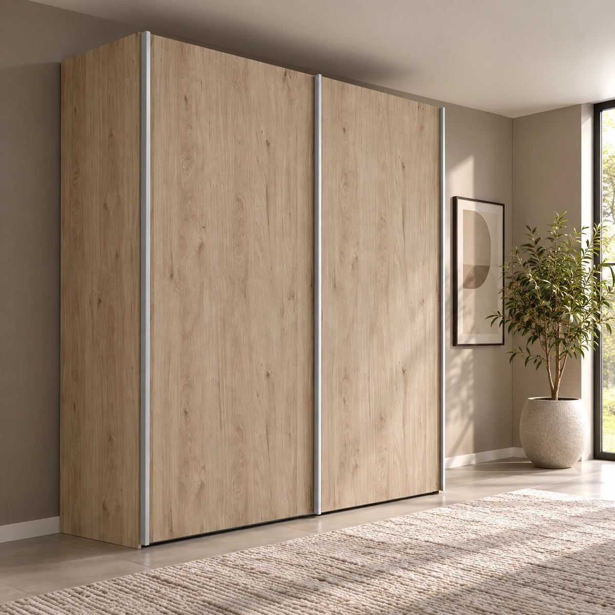 Wiemann Oxford 2 Door Decor Sliding Wardrobe in Oak
