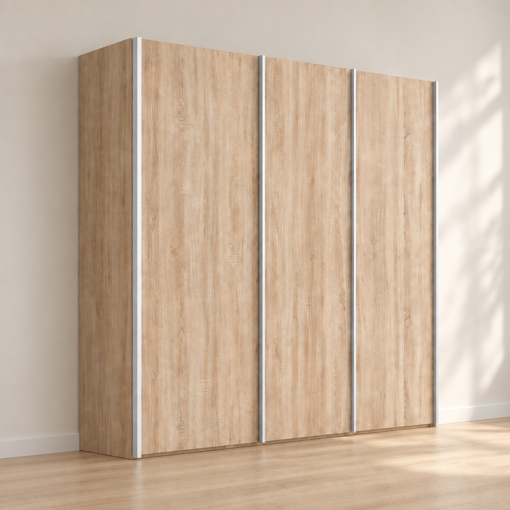 Wiemann Oxford 3 Door Decor Sliding Wardrobe in Oak