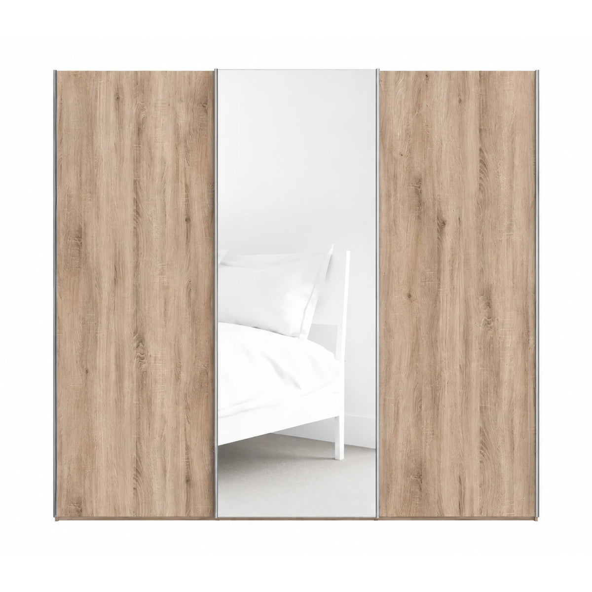 Wiemann Oxford 3 Door Mirror Sliding Wardrobe in Oak