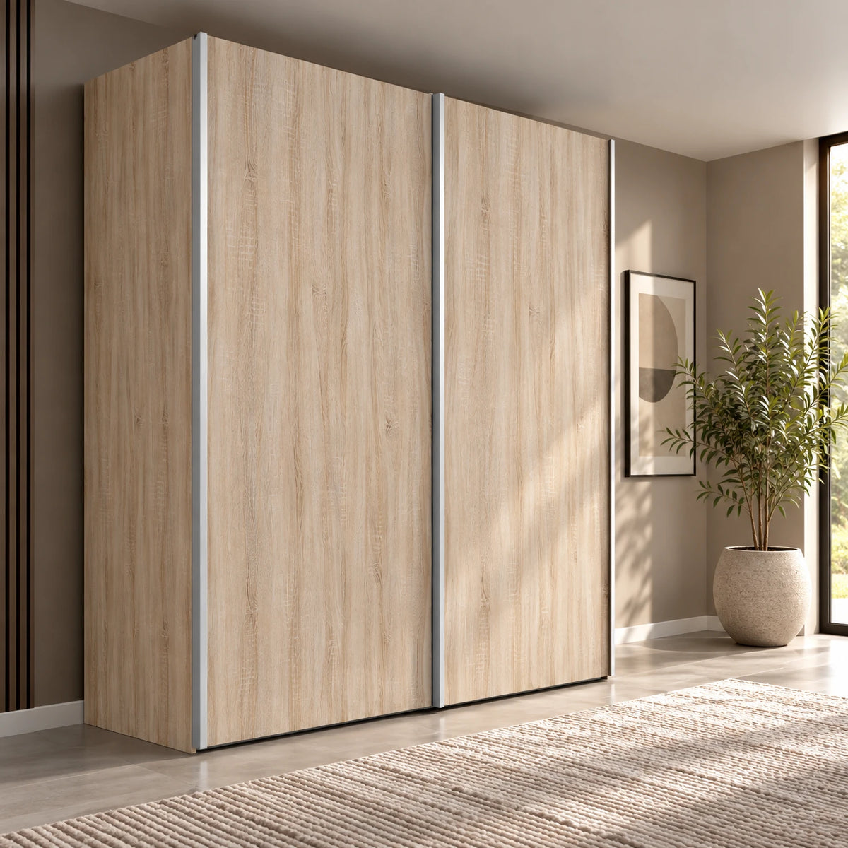 Wiemann Oxford 2 Door Decor Sliding Wardrobe in Oak