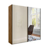 Monaco 3000 Bianco Oak Champagne 2 Door Sliding Wardrobe with Mirror 
