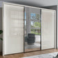 Monaco 3000 Bianco Oak Champagne Glass Triple Sliding Door Wardrobe with Mirror