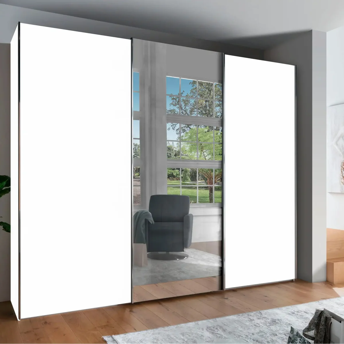 Monaco 3000 Decor White Large Sliding Door Wardrobe