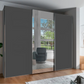 Monaco 3000 Graphite Decor Large Sliding Door Wardrobe with Mirror