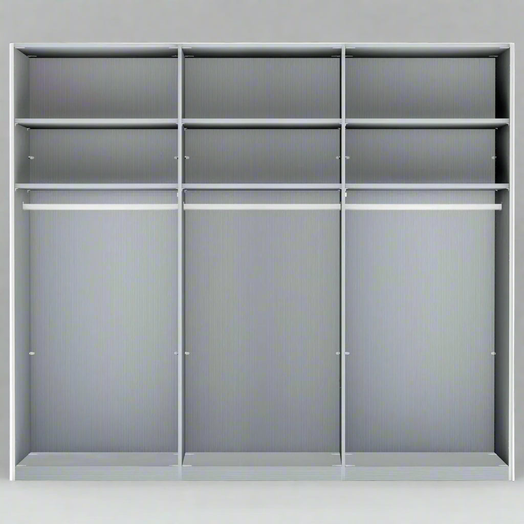 Monaco 3000 Graphite Decor Large Sliding Door Wardrobe with Mirror 