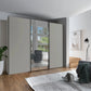 Monaco 3000 Pebble Grey Decor Large Sliding Door Wardrobe with Mirror