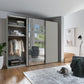 Monaco 3000 Pebble Grey Decor Large Sliding Door Wardrobe with Mirror