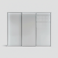 Wiemann Monaco 3000 White Glass Large Sliding Wardrobe with 3 Doors and Passepartout Light Frame