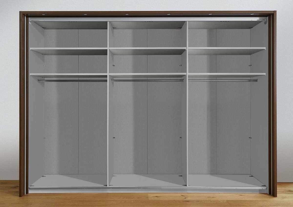 Monaco 3000 Sliding 3 Door White Glass Wardrobe 