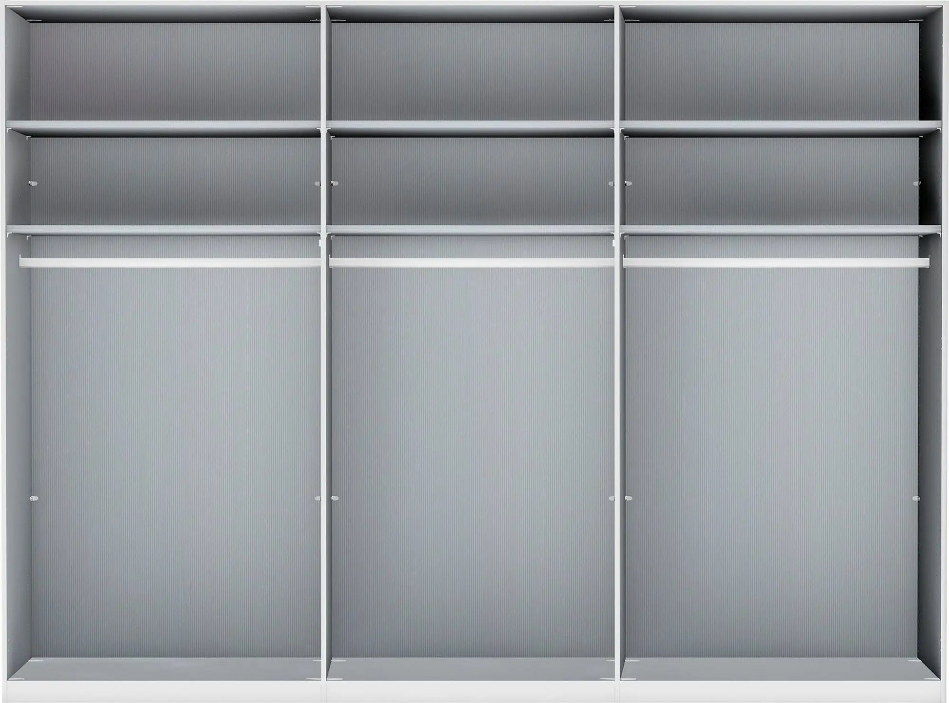 Monaco 3000 Sliding 3 Door White Glass Wardrobe 