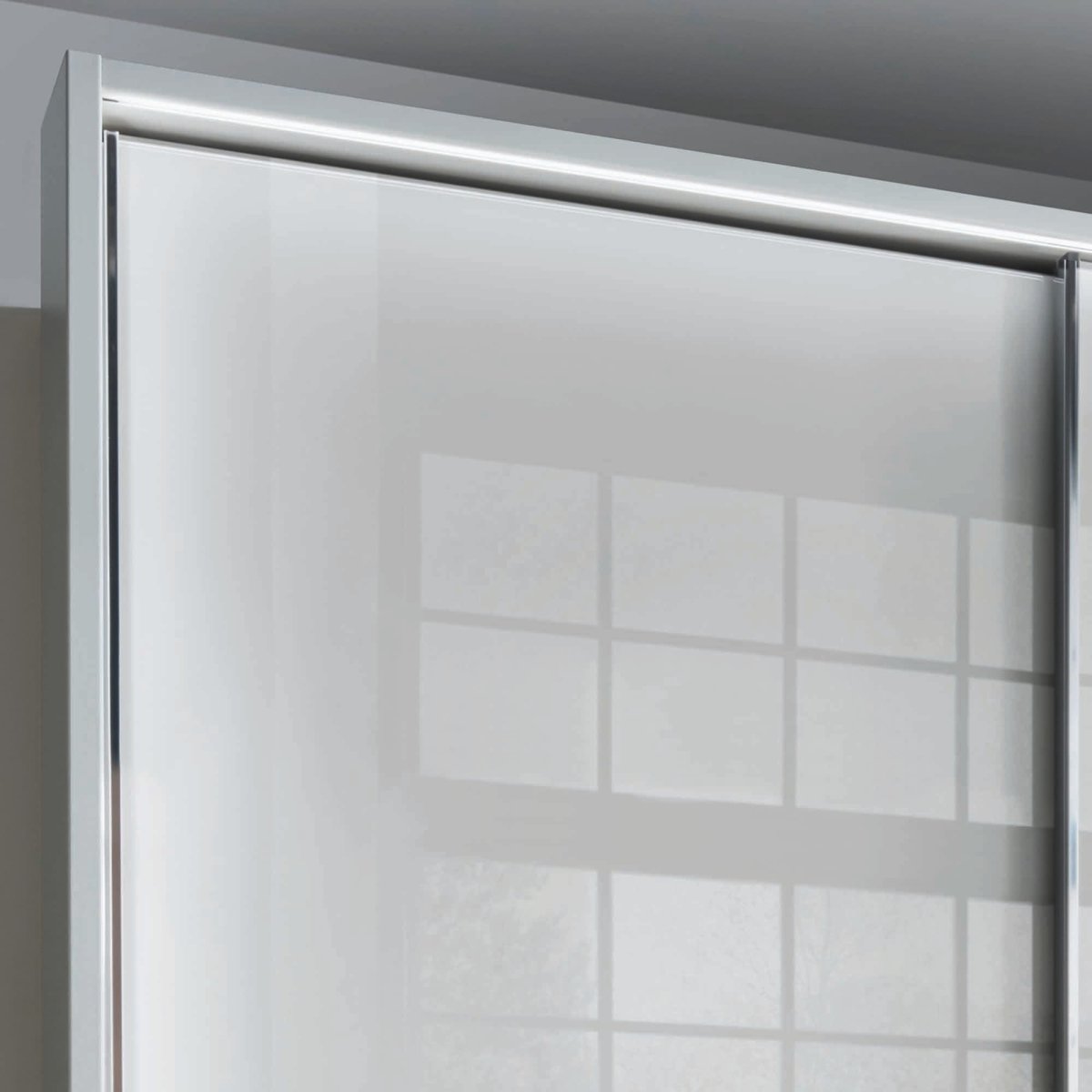 Monaco 3000 Sliding 3 Door White Glass Wardrobe