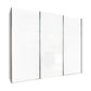 Monaco 3000 Sliding 3 Door White Glass Wardrobe