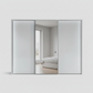 Monaco 3000 White Glass Large Sliding Door Wardrobe with Mirror