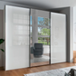 Monaco 3000 White Glass Large Sliding Door Wardrobe with Mirror