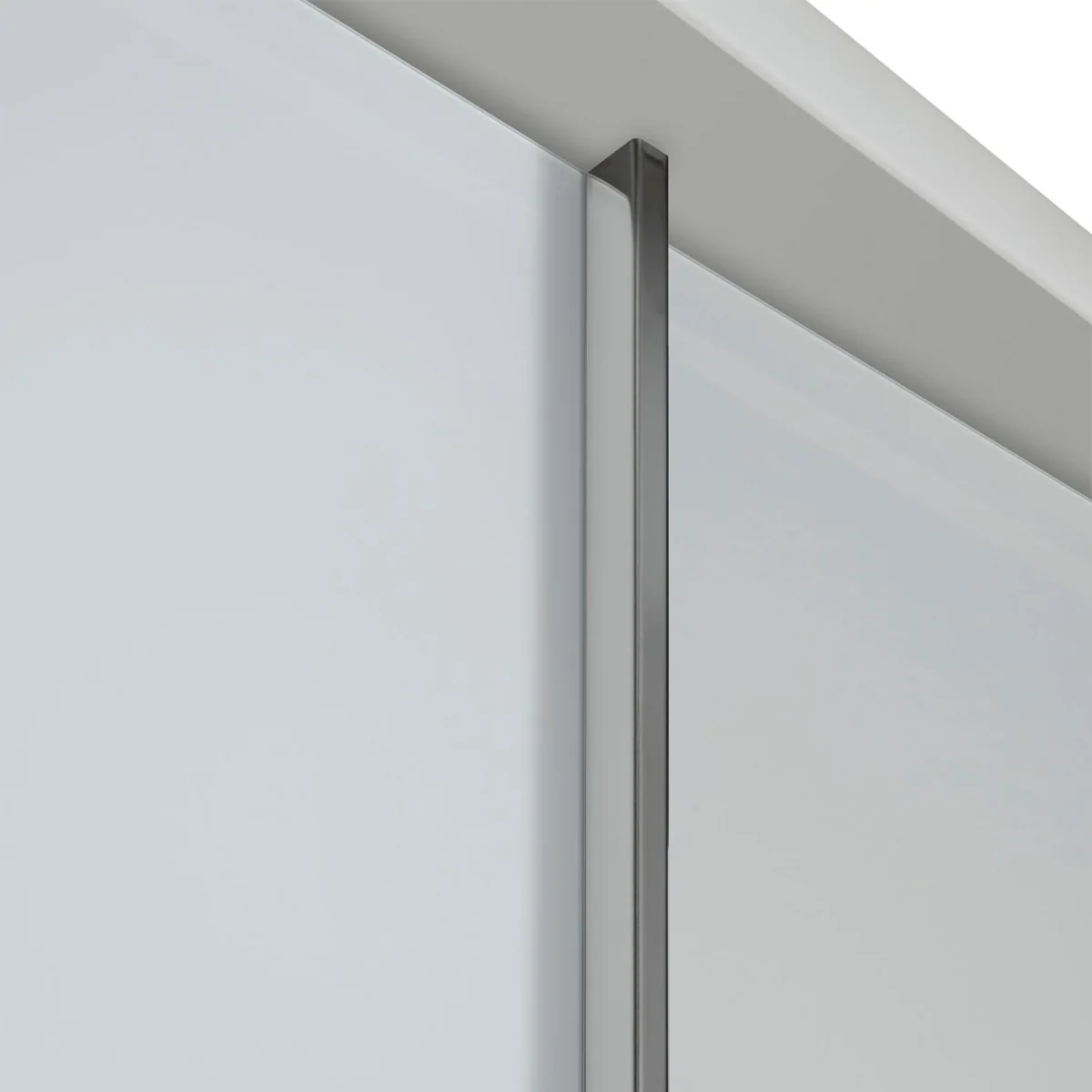 Monaco 3000 White Glass Large Sliding Door Wardrobe with Mirror