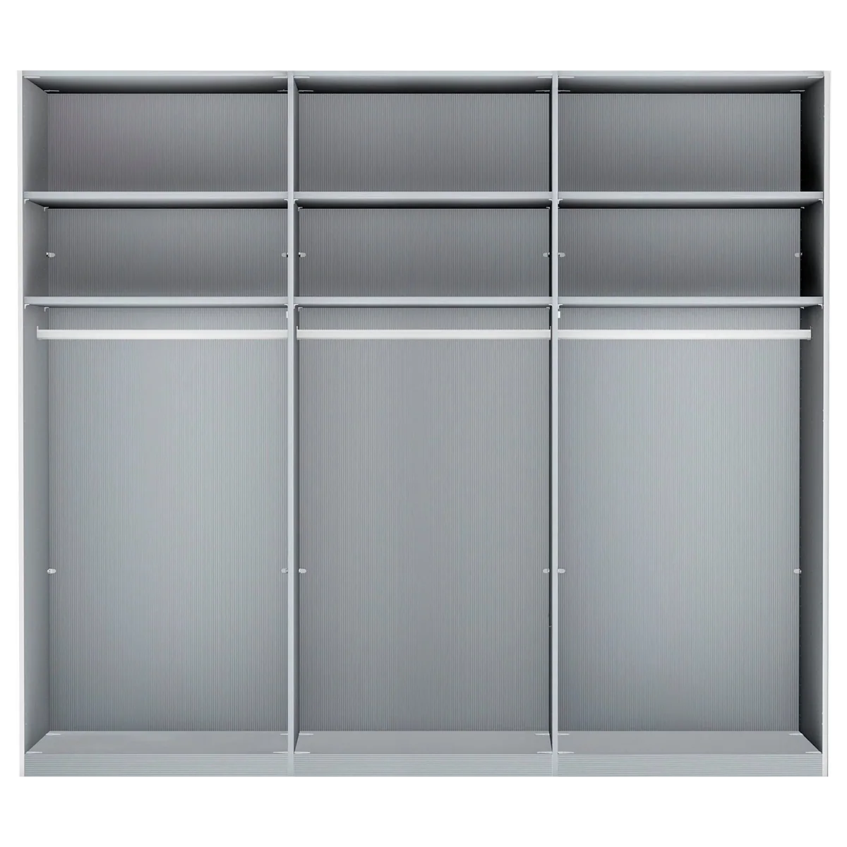 Monaco 3000 White Glass Large Sliding Door Wardrobe with Mirror