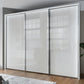 Monaco 3000 Sliding 3 Door White Glass Wardrobe