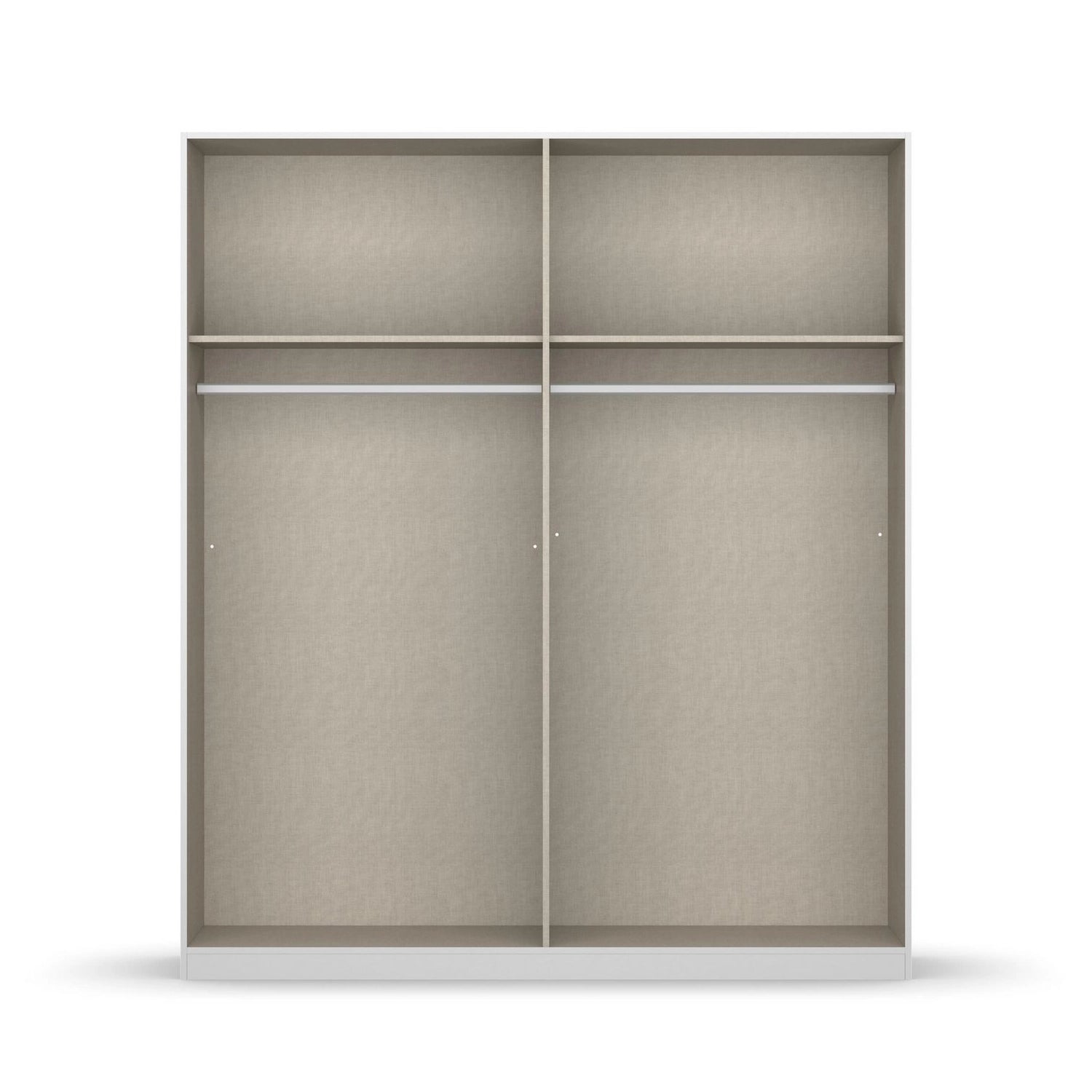 Novus 4 Door Glass Hinged Wardrobe - 181cm - Standard interior View
