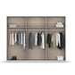 Novus 6 Door Glass Hinged Wardrobe - 271cm - Standard Interior View Styled in a Living Room