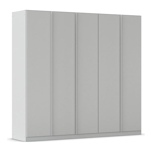 Novus 5 Door Decor Hinged Wardrobe in Silk Grey - 226cm 