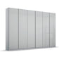 Novus 6 Door Glass Hinged Wardrobe in  Silk Grey - 271cm