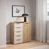 Rauch Monza Chest Of Drawers With 1 Door & 5 Drawers- 80cm in Artisan Oak & Champagne Drawers styled in a beautiful room