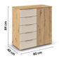 Rauch Monza Chest Of Drawers With 1 Door & 5 Drawers- 80cm Dimensions