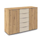 Rauch Monza 2 Doors & 5 Drawers Chest - 120cm in Artisan Oak & Champagne Drawers