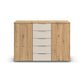 Rauch Monza 2 Doors & 5 Drawers Chest - 120cm in Artisan Oak & Champagne Drawers front view