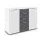 Rauch Monza 2 Doors & 5 Drawers Chest - 120cm in Alpine White & Metallic Grey Drawers