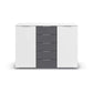 Rauch Monza 2 Doors & 5 Drawers Chest - 120cm in Alpine White & Metallic Grey Drawers front view