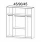 Mosbach 4 Door White & Oak Wardrobe with Mirror and Drawers - 181cm - Interior view