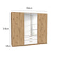 Mosbach 6 Door White & Oak Wardrobe with Mirror and Drawers - 226cm - Dimensions
