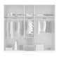 Mulheim 5 Door White Glass Wardrobe with Mirror and Drawers - Pendle Village Furniture