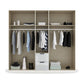 Mulheim 5 Door White Glass Wardrobe with Mirror and Drawers - Pendle Village Furniture