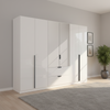 Rauch Modern Mulheim White 6 Door Wardrobe with Mirror and Drawers 