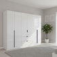 Rauch Modern Mulheim Large White 6 Door Wardrobe with 2 Drawers in the Middle 