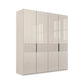 Wiemann Newlin Champagne Glass 4 Door Hinged Wardrobe with Decking on the middle of the door W200cm