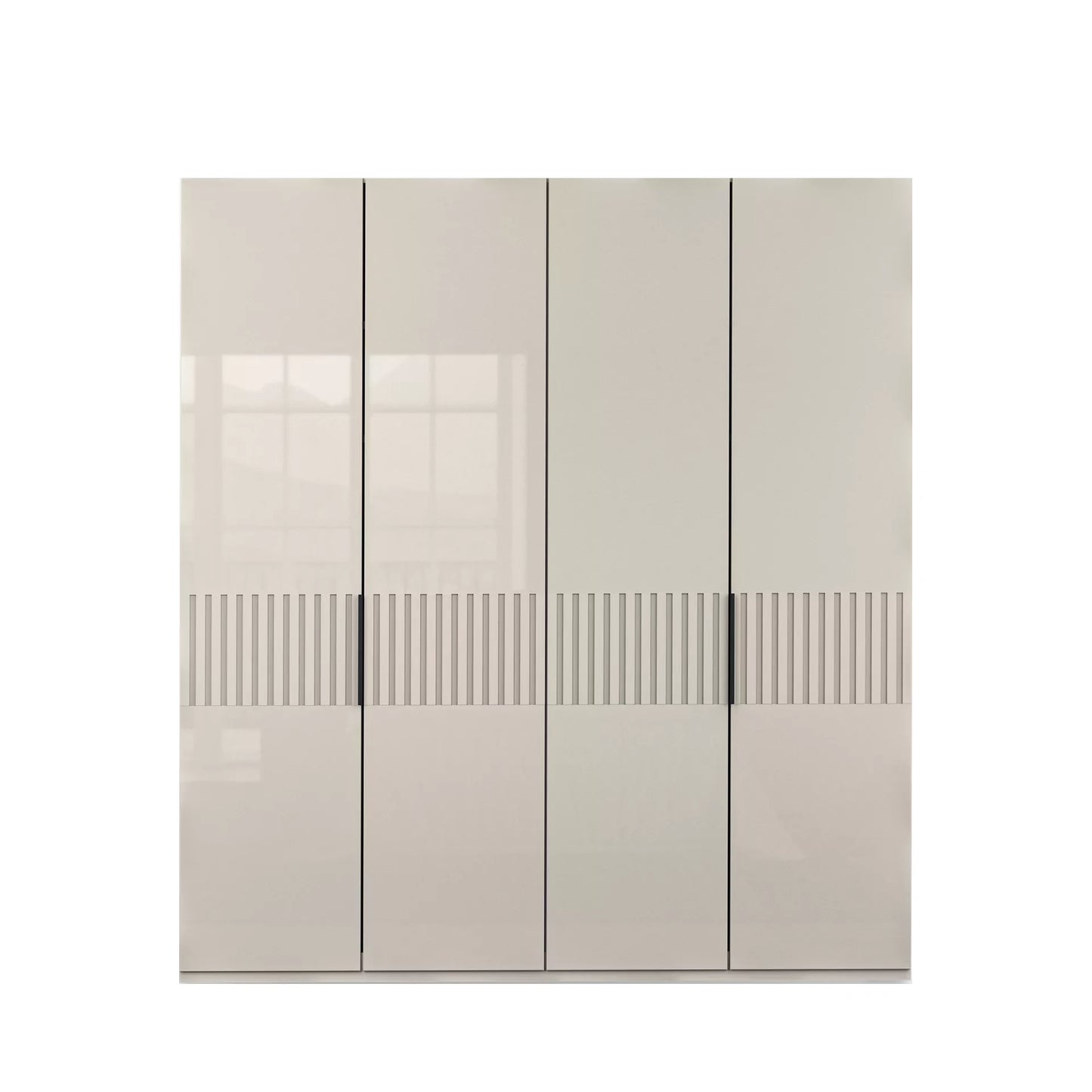 Wiemann Newlin Champagne Glass 4 Door Hinged Wardrobe  W200cm
