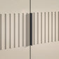 Close up Wiemann Newlin Champagne Glass Hinged door Wardrobe with Decking on the middle of the door 